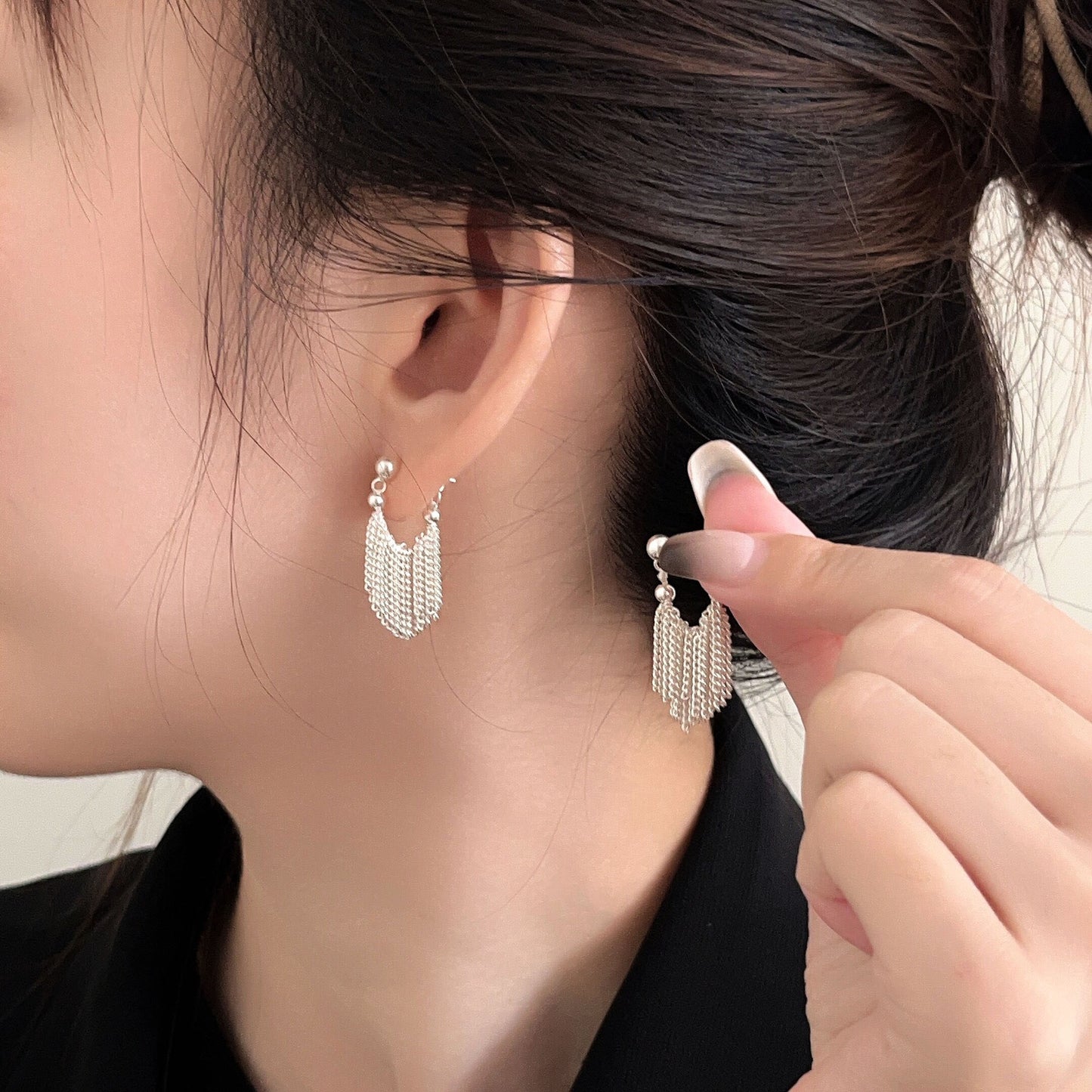 Simply Silver Tassel Drop Earrings, Silver