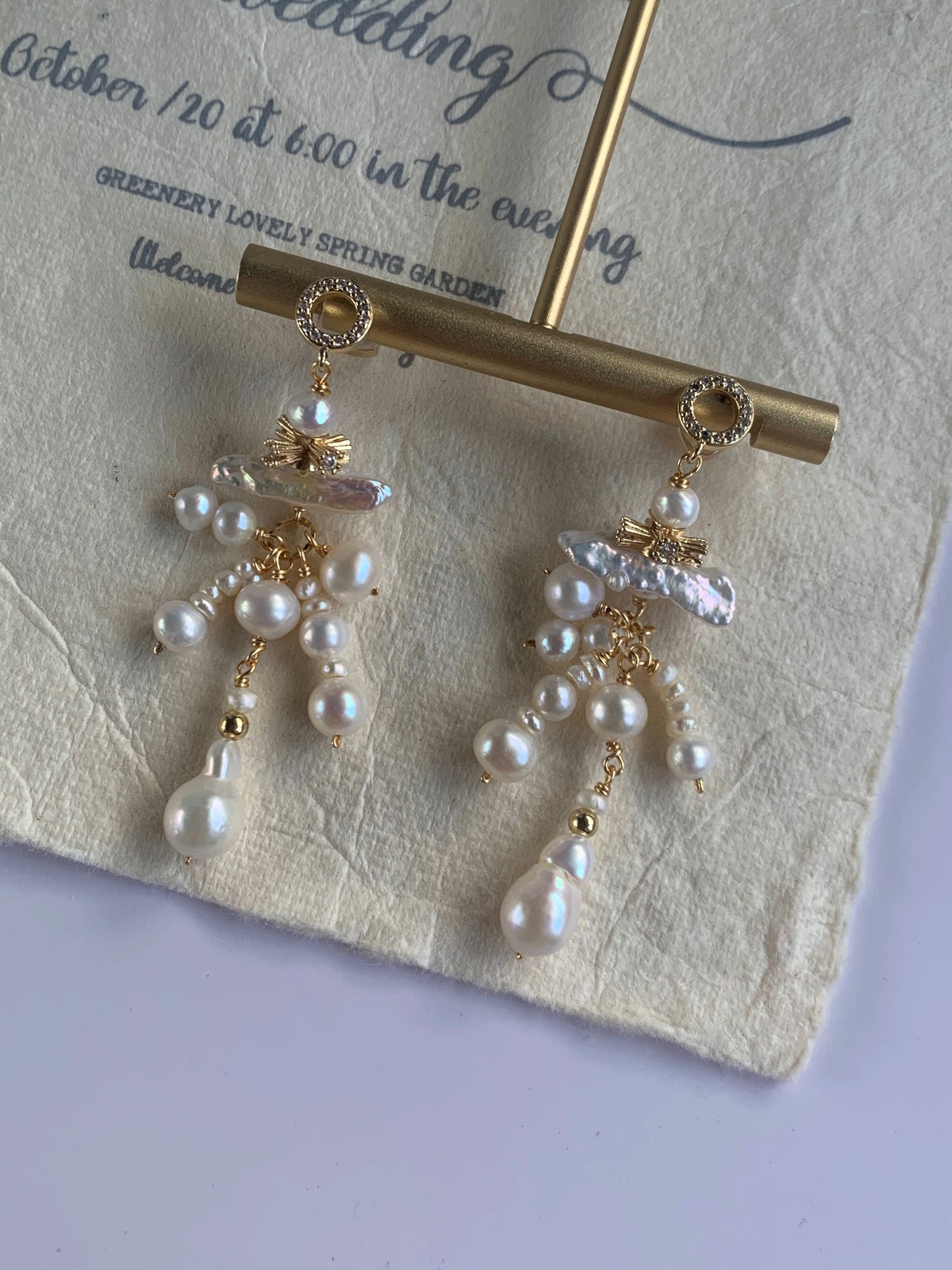 Natural Fresh Water Baroque Pearl Tassel Drop Earrings